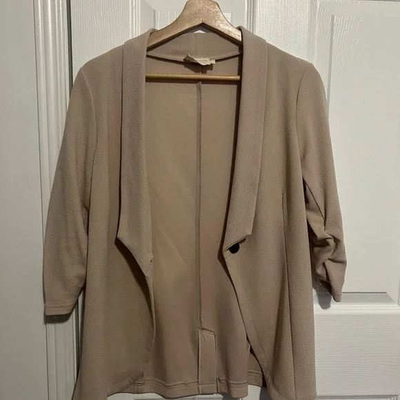 3/4 Sleeve Blazer - TAUPE - Picture 4 of 9